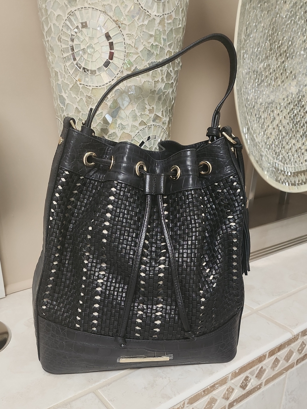 🌟🖤 BRAHMIN MARLOWE BLACK CASCATA HANDBAG 🖤🌟